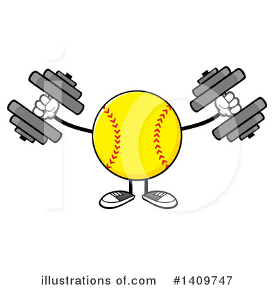 Softball Character Clipart #1409747 by Hit Toon