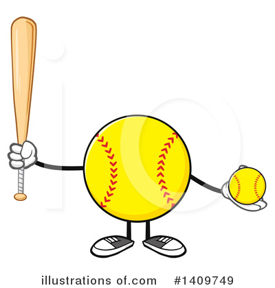 Softball Character Clipart #1409749 by Hit Toon