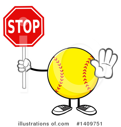 Softball Character Clipart #1409751 by Hit Toon