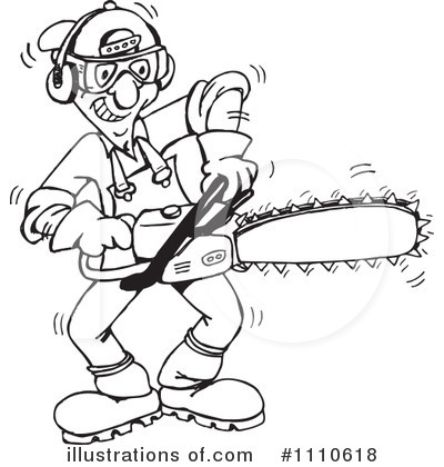 Chainsaw Clipart #1110618 by Dennis Holmes Designs