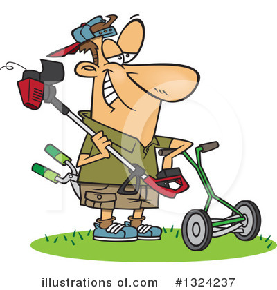 Lawn Mower Clipart #1324237 by toonaday