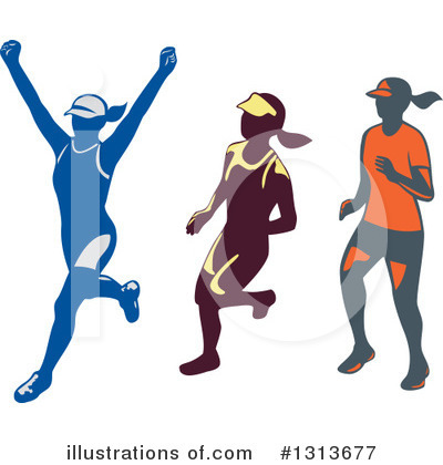Royalty-Free (RF) Marathon Runner Clipart Illustration by patrimonio - Stock Sample #1313677