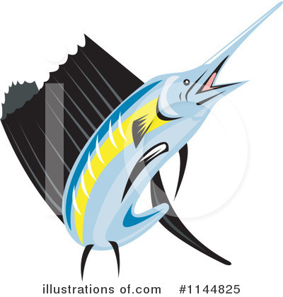 Royalty-Free (RF) Marlin Clipart Illustration by patrimonio - Stock Sample #1144825
