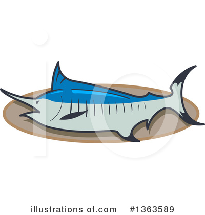 Royalty-Free (RF) Marlin Clipart Illustration by Clip Art Mascots - Stock Sample #1363589