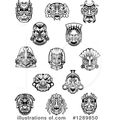 Tribal Mask Clipart #1289850 by Vector Tradition SM