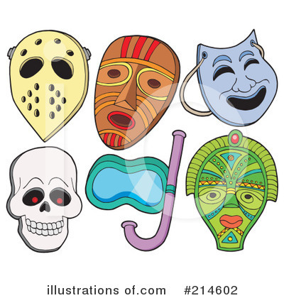 Royalty-Free (RF) Masks Clipart Illustration by visekart - Stock Sample #214602
