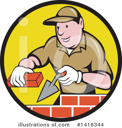 Bricklayer Clipart #1416344 by patrimonio