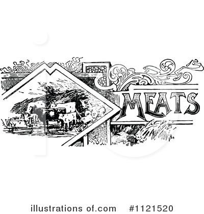 Royalty-Free (RF) Meat Clipart Illustration by Prawny Vintage - Stock Sample #1121520