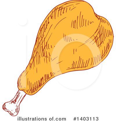 Chicken Drumstick Clipart #1403113 by Vector Tradition SM