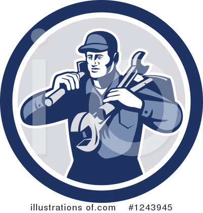 Royalty-Free (RF) Mechanic Clipart Illustration by patrimonio - Stock Sample #1243945
