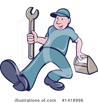 Royalty-Free (RF) Mechanic Clipart Illustration by patrimonio - Stock Sample #1418996