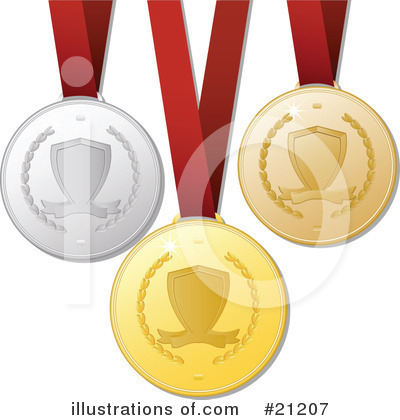 Royalty-Free (RF) Medals Clipart Illustration by elaineitalia - Stock Sample #21207