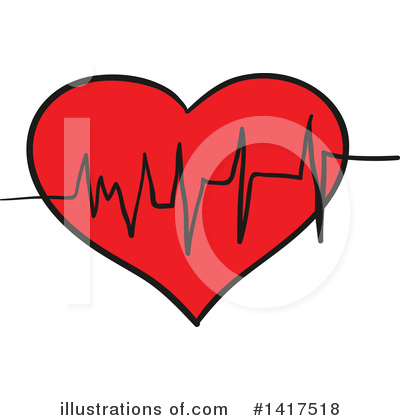 Heart Beat Clipart #1417518 by Vector Tradition SM