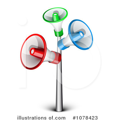 Royalty-Free (RF) Megaphone Clipart Illustration by Oligo - Stock Sample #1078423