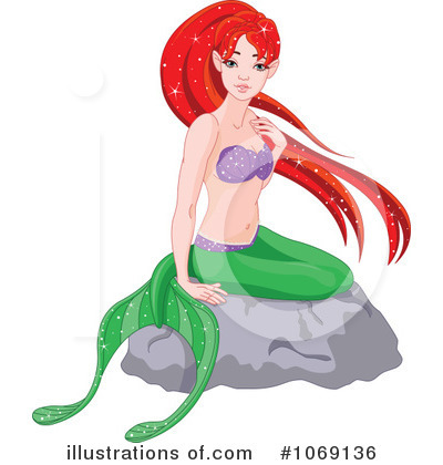 Royalty-Free (RF) Mermaid Clipart Illustration by Pushkin - Stock Sample #1069136