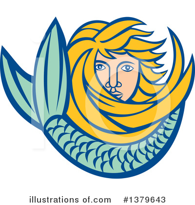 Royalty-Free (RF) Mermaid Clipart Illustration by patrimonio - Stock Sample #1379643