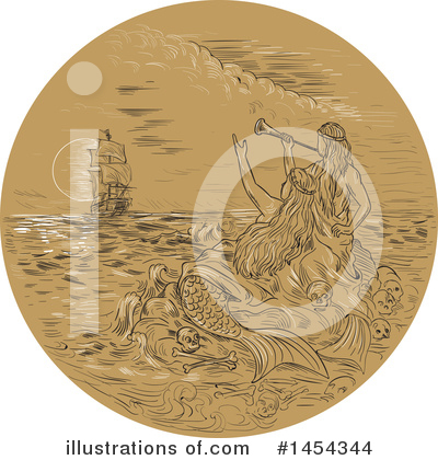 Royalty-Free (RF) Mermaid Clipart Illustration by patrimonio - Stock Sample #1454344