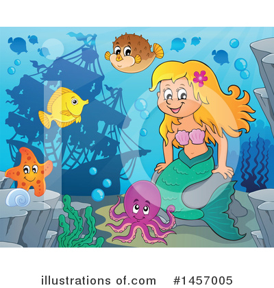 Royalty-Free (RF) Mermaid Clipart Illustration by visekart - Stock Sample #1457005