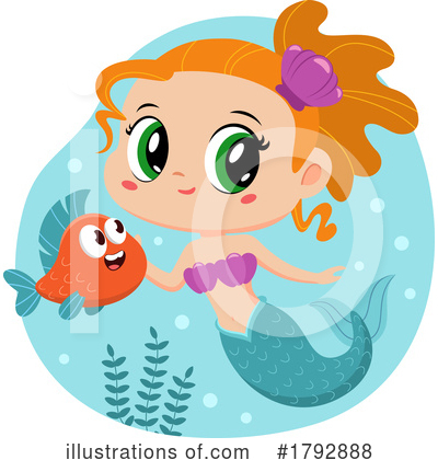 Royalty-Free (RF) Mermaid Clipart Illustration by Hit Toon - Stock Sample #1792888