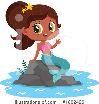 Royalty-Free (RF) Mermaid Clipart Illustration by Hit Toon - Stock Sample #1802426