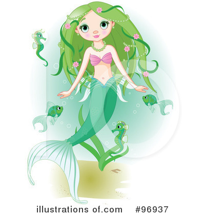 Royalty-Free (RF) Mermaid Clipart Illustration by Pushkin - Stock Sample #96937