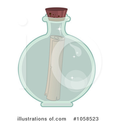 Royalty-Free (RF) Message In A Bottle Clipart Illustration by Melisende Vector - Stock Sample #1058523