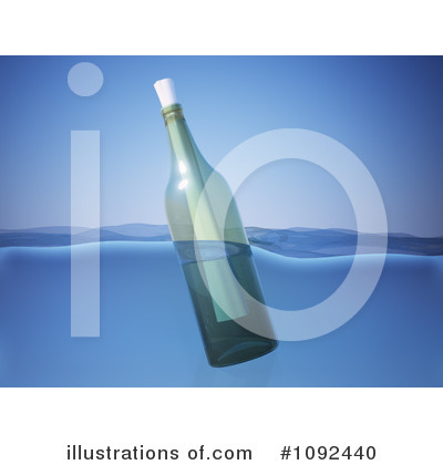 Royalty-Free (RF) Message In A Bottle Clipart Illustration by Mopic - Stock Sample #1092440