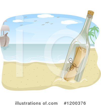 Royalty-Free (RF) Message In A Bottle Clipart Illustration by BNP Design Studio - Stock Sample #1200376