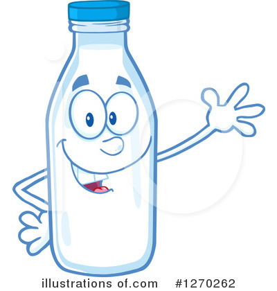 Royalty-Free (RF) Milk Bottle Character Clipart Illustration by Hit Toon - Stock Sample #1270262
