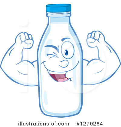 Royalty-Free (RF) Milk Bottle Character Clipart Illustration by Hit Toon - Stock Sample #1270264