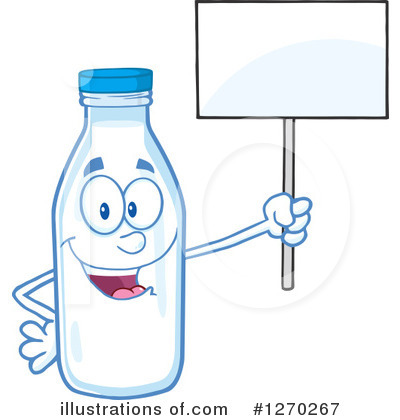Milk Bottle Character Clipart #1270267 by Hit Toon
