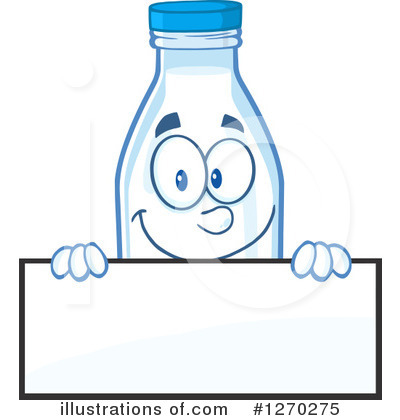 Royalty-Free (RF) Milk Bottle Character Clipart Illustration by Hit Toon - Stock Sample #1270275