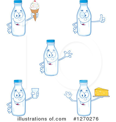Milk Bottle Character Clipart #1270276 by Hit Toon