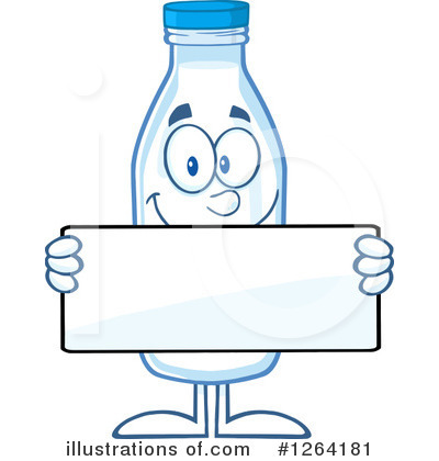 Milk Bottle Character Clipart #1264181 by Hit Toon