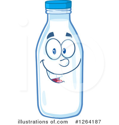 Milk Bottle Character Clipart #1264187 by Hit Toon