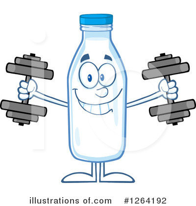 Milk Bottle Character Clipart #1264192 by Hit Toon