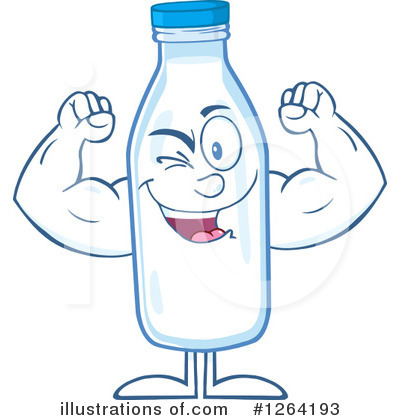 Milk Bottle Character Clipart #1264193 by Hit Toon