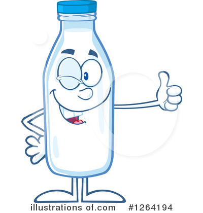 Milk Bottle Character Clipart #1264194 by Hit Toon