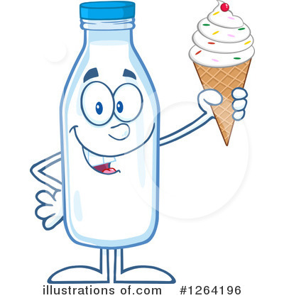 Milk Bottle Character Clipart #1264196 by Hit Toon