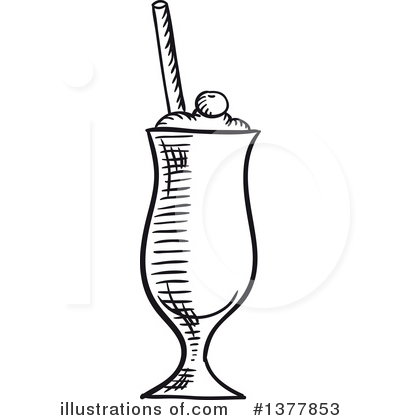 Milkshake Clipart #1377853 by Vector Tradition SM