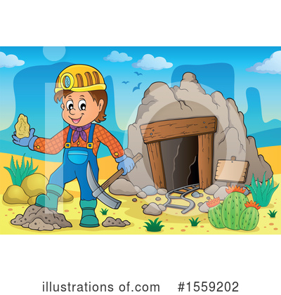 Royalty-Free (RF) Miner Clipart Illustration by visekart - Stock Sample #1559202