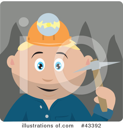 Royalty-Free (RF) Miner Clipart Illustration by Dennis Holmes Designs - Stock Sample #43392
