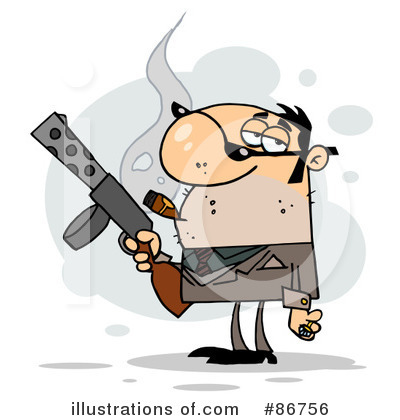 Royalty-Free (RF) Mobster Clipart Illustration by Hit Toon - Stock Sample #86756