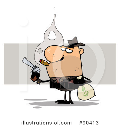 Royalty-Free (RF) Mobster Clipart Illustration by Hit Toon - Stock Sample #90413