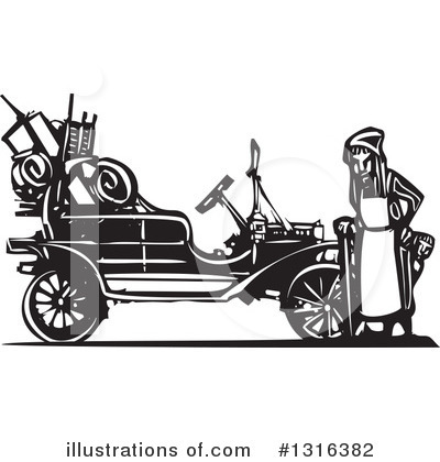 Royalty-Free (RF) Model T Clipart Illustration by xunantunich - Stock Sample #1316382