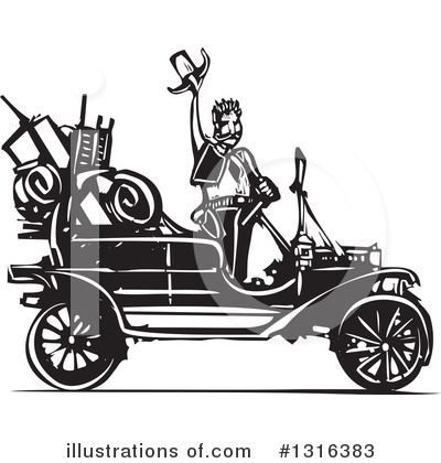 Royalty-Free (RF) Model T Clipart Illustration by xunantunich - Stock Sample #1316383