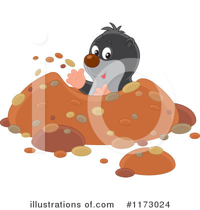 Royalty-Free (RF) Mole Clipart Illustration by Alex Bannykh - Stock Sample #1173024