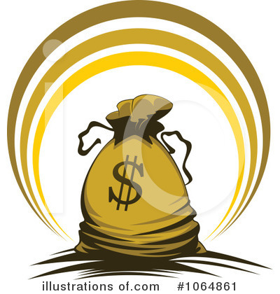 Royalty-Free (RF) Money Bag Clipart Illustration by Vector Tradition SM - Stock Sample #1064861