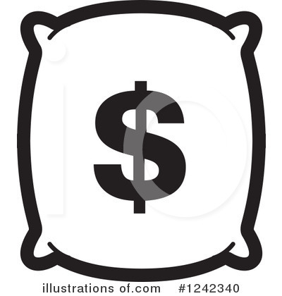 Royalty-Free (RF) Money Bag Clipart Illustration by Lal Perera - Stock Sample #1242340