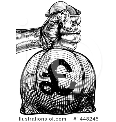 Royalty-Free (RF) Money Bag Clipart Illustration by AtStockIllustration - Stock Sample #1448245